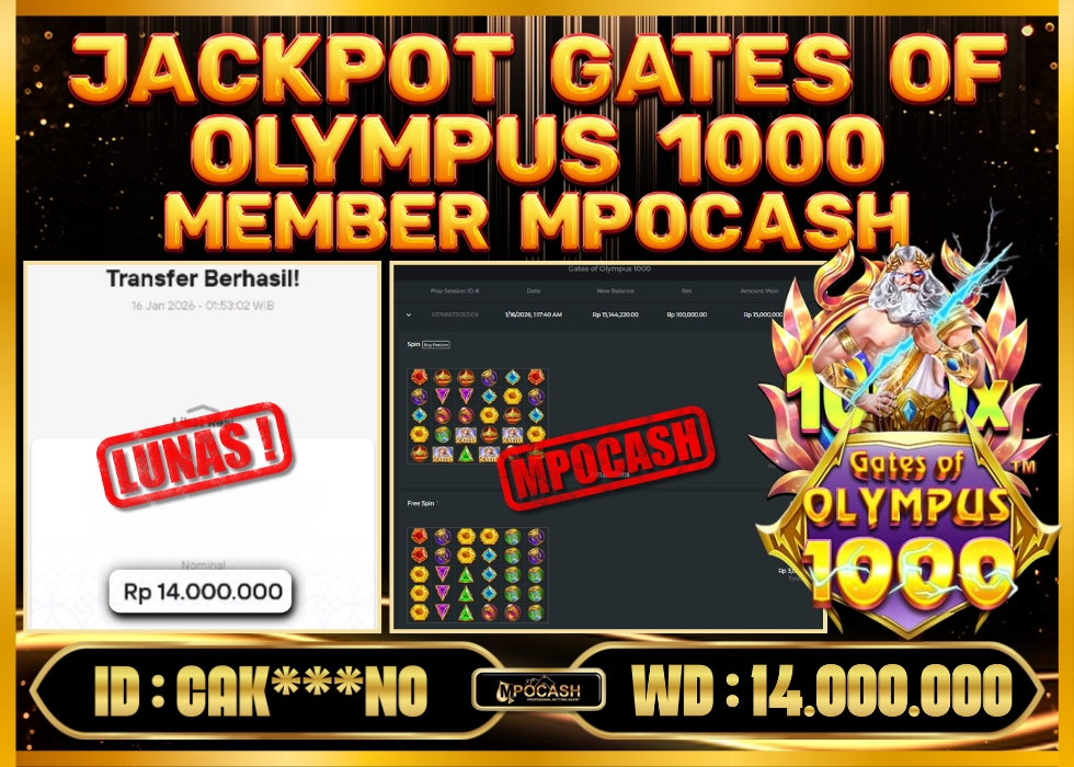 MPOCASH JACKPOT GATES OF OLYMPUS 1000